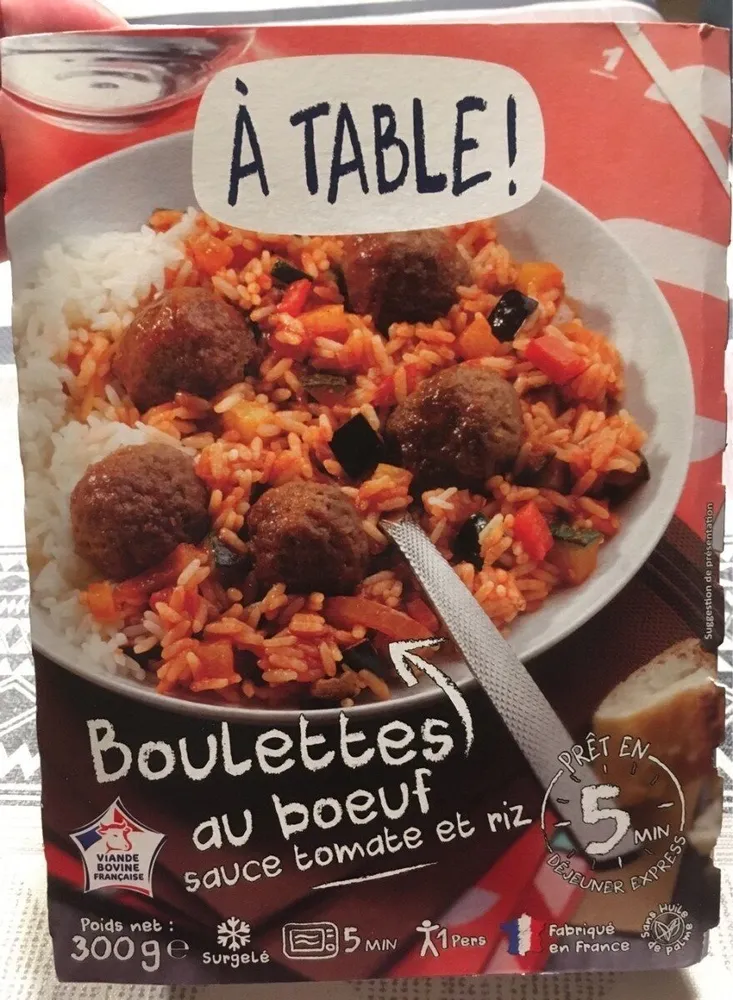 Boulettes au boeuf saice tomate et riz