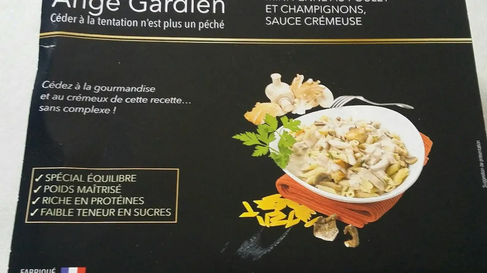 Mini penne au poulet et champignons sauce crémeuse