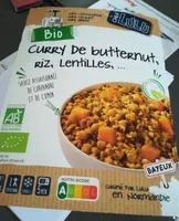 Curry de butternut riz lentilles