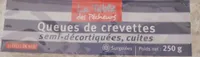 Queues de crevettes semi-décortiquées, cuites