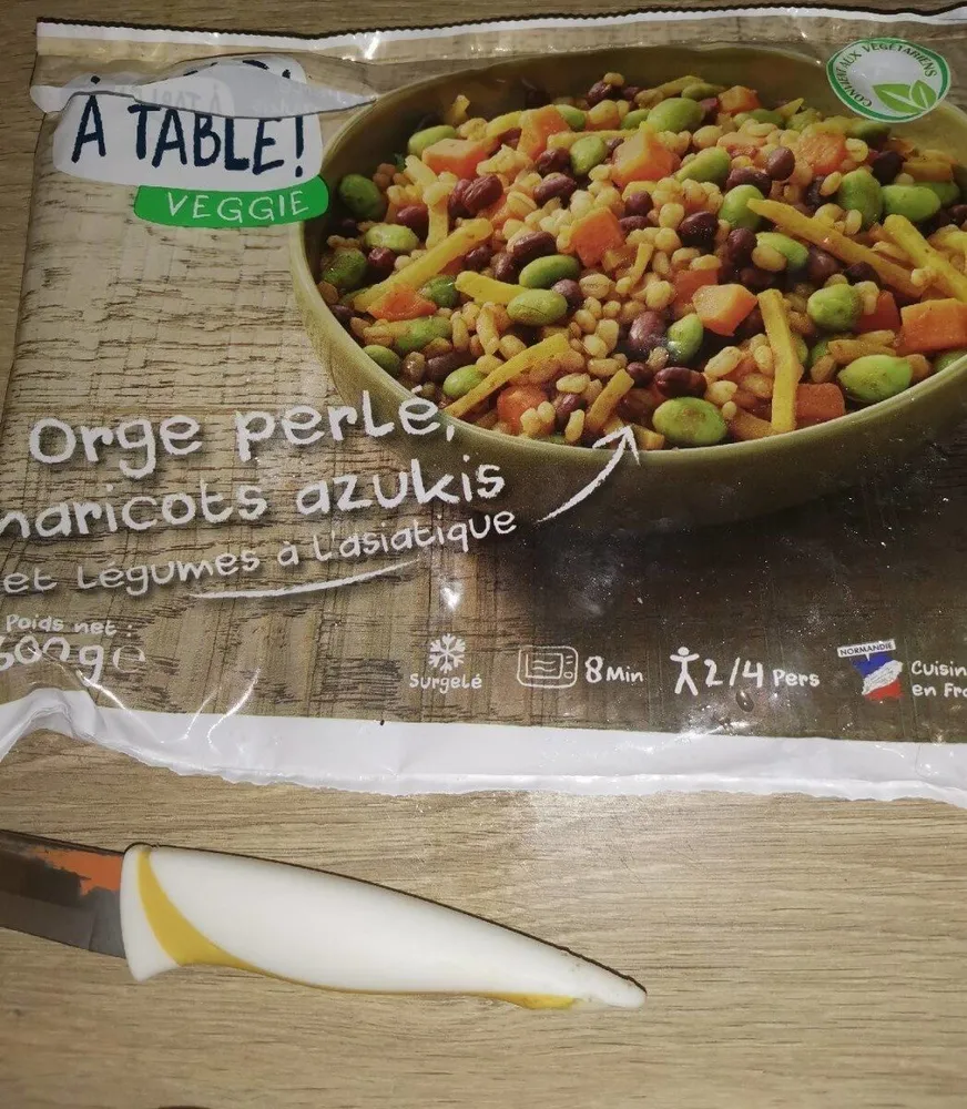 Orge perle haricot azukis et légumes asiatique