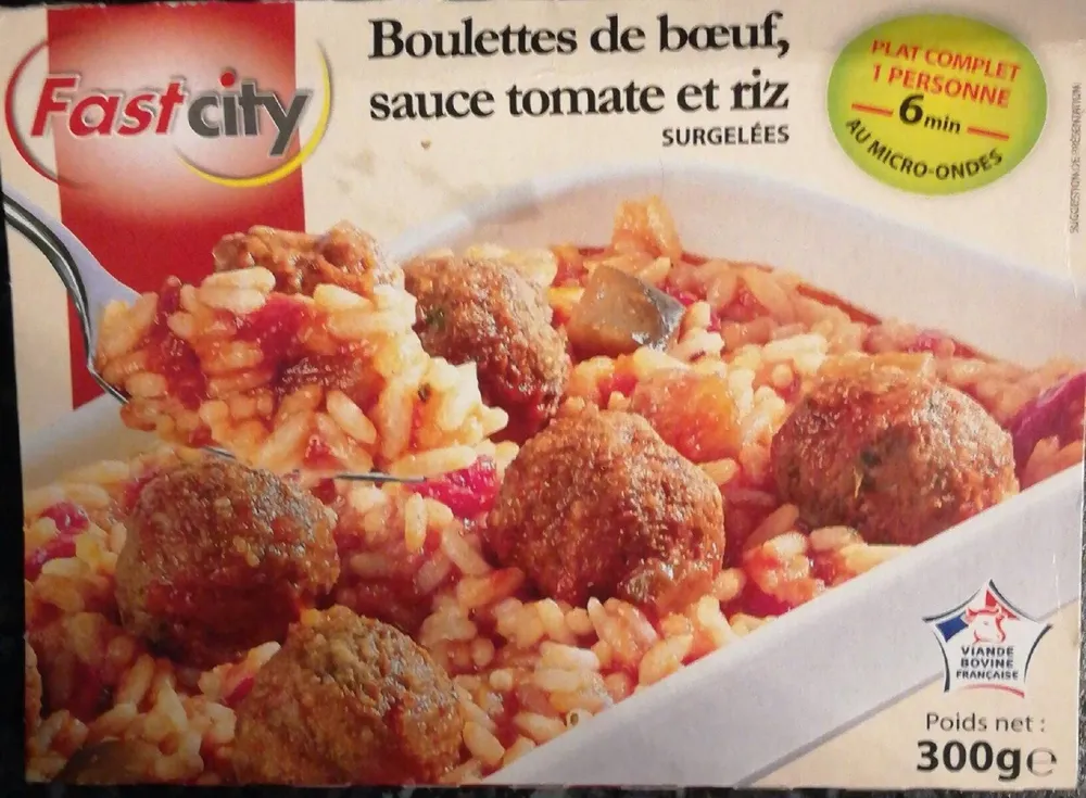 Boulettes de bœuf sauce tomate et riz