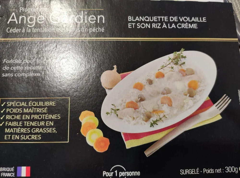 Blanquette de volaille et riz a la crème