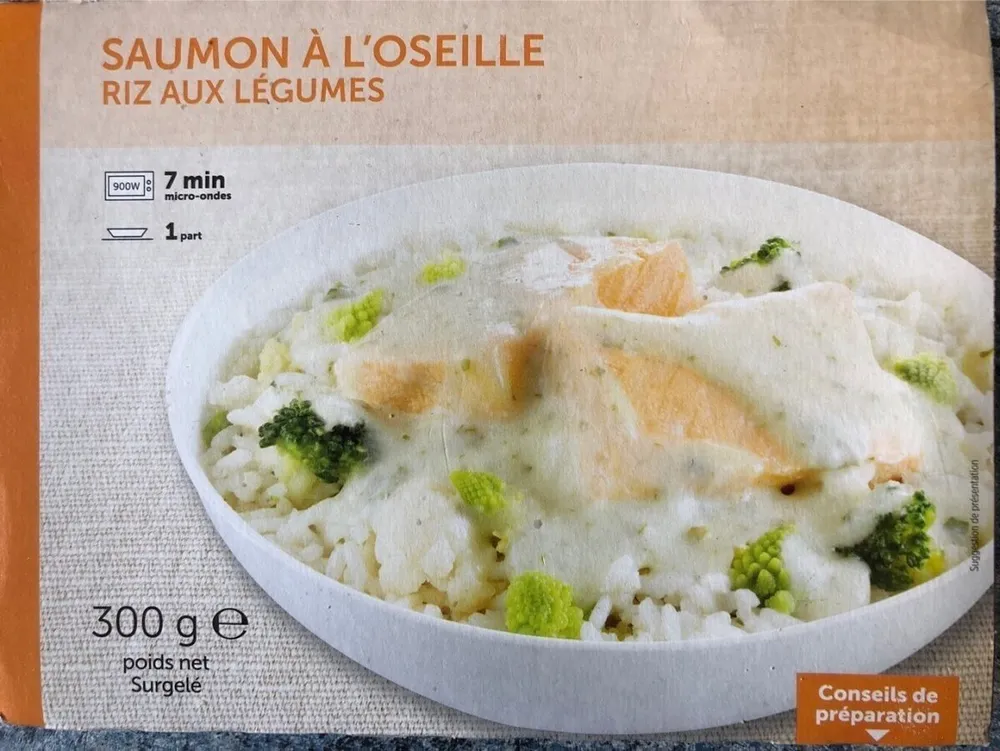 Saumon à l'oseille - riz aux légumes