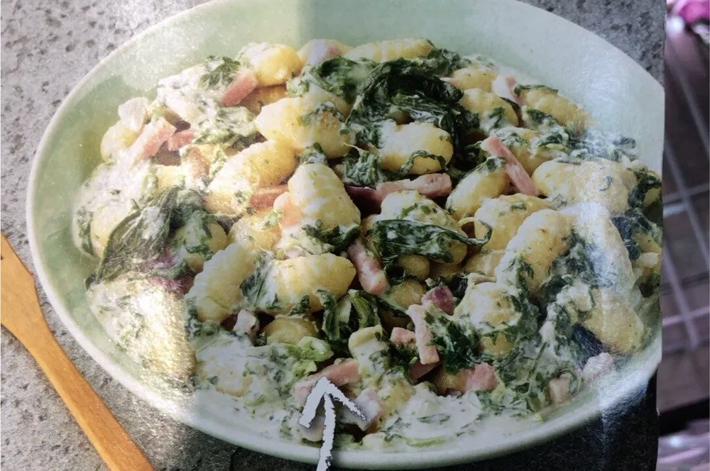 Gnochis aux epinards et jambon