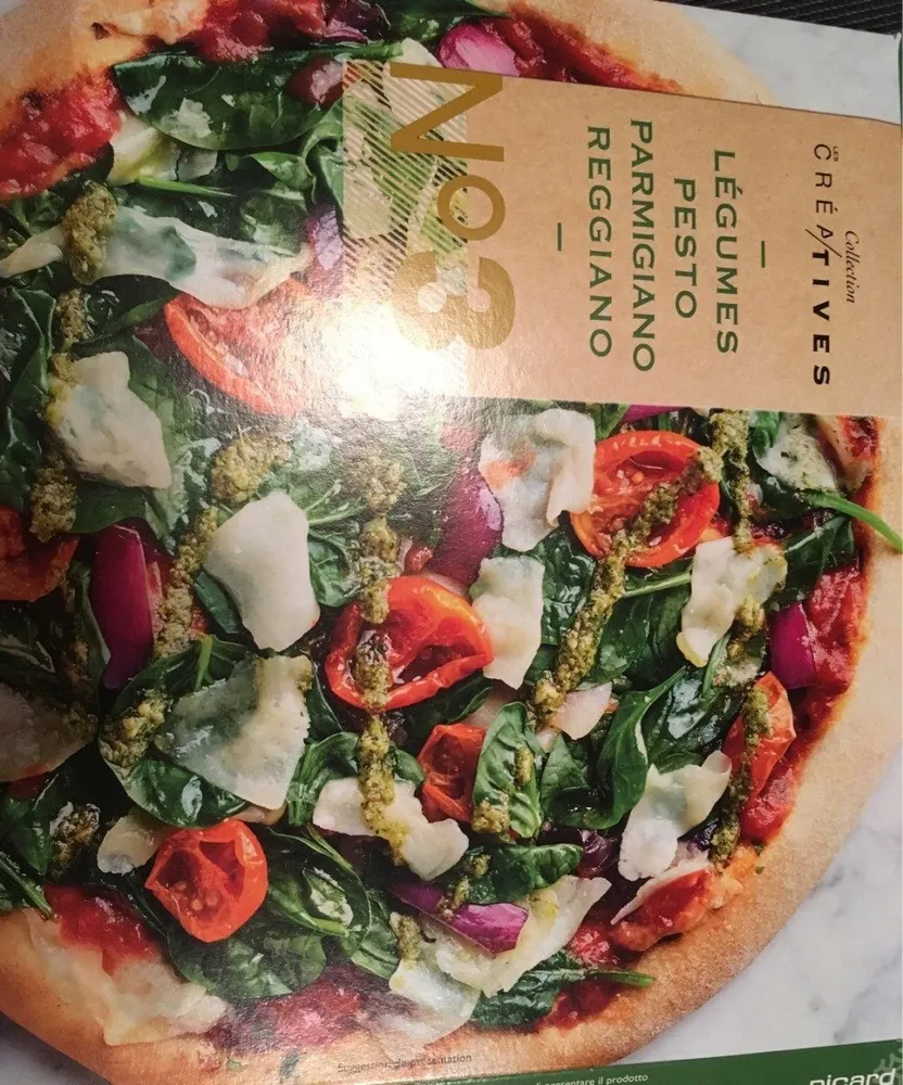 Pizza légumes, pesto, parmiggiano reggiano