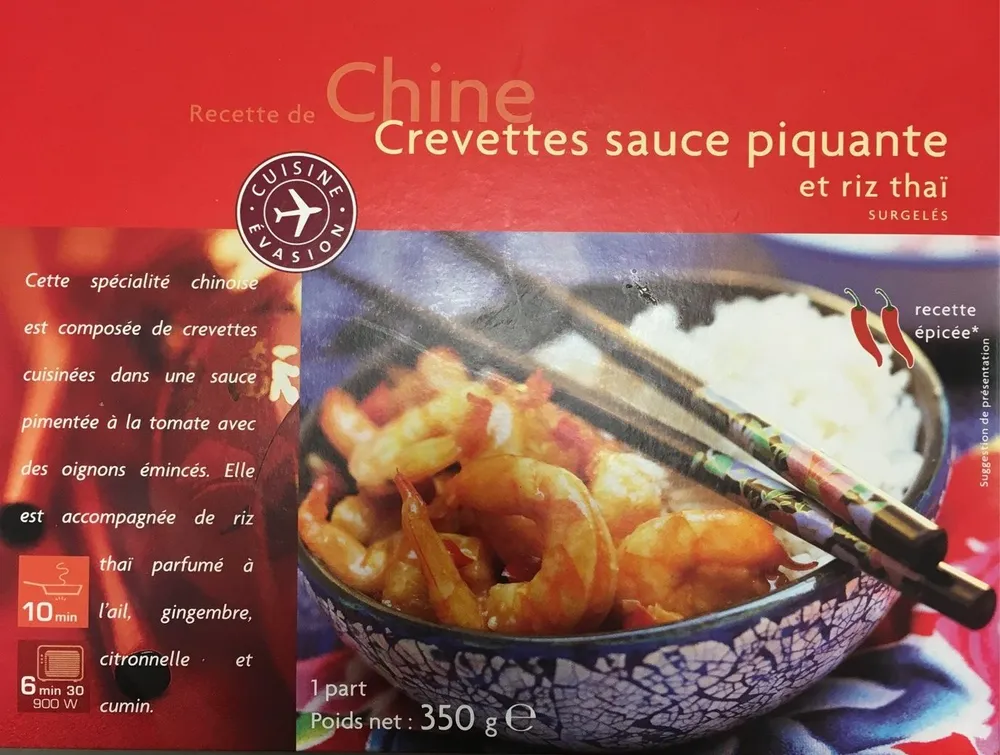 Crevettes Sauce Piquante et Riz Thaï