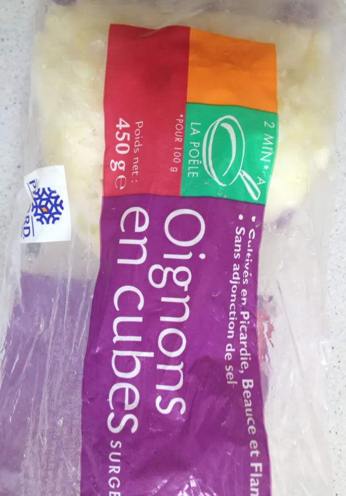 Oignons en cube surgelés