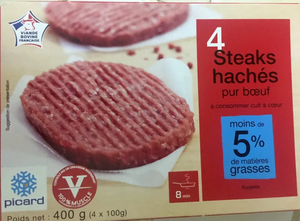 4 steaks hachés pour boeuf