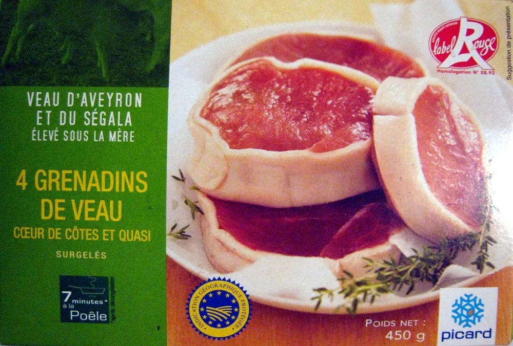 4 Grenadins de Veau surgelés IGP Label Rouge Picard