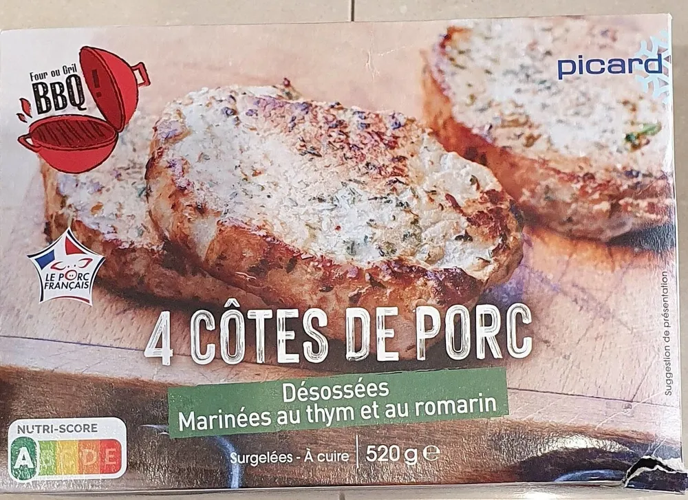 Côtes de porc désossées marinées
