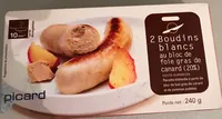 2 Boudins blancs au bloc de foie gras de canard (20%) cuits