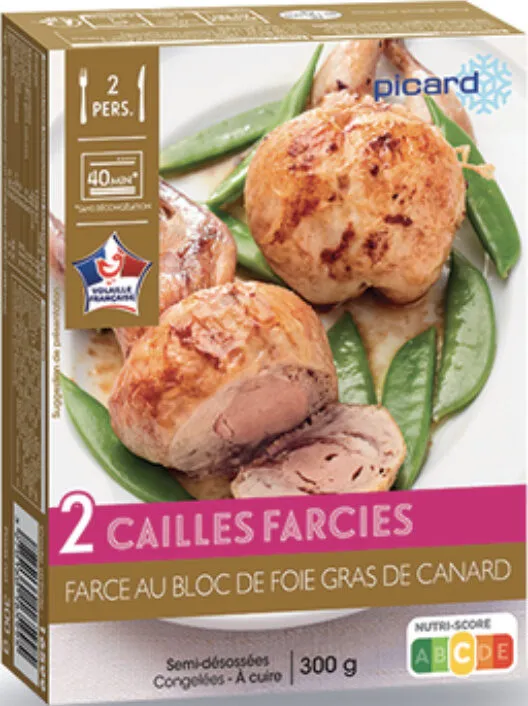 Cailles farcies - Farce au bloc de foie gras de canard