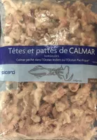 Têtes et pattes de calmar surgelées