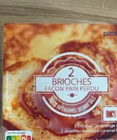 2 brioches façon pain perdu, sauce caramel
