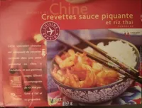 Crevettes sauce piquante et riz thaï surgelés