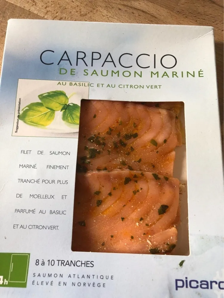 Carpaccio de Saumon Mariné