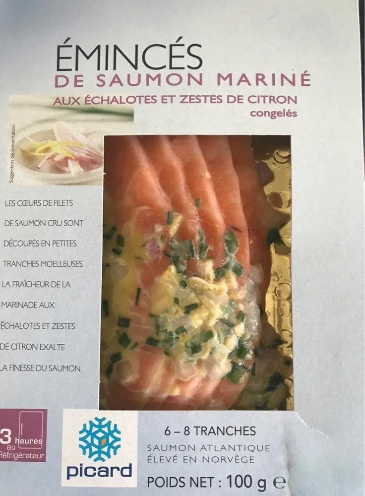 Émincés de saumon mariné
