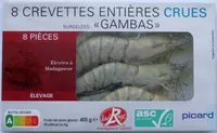 8 Crevettes entières crues