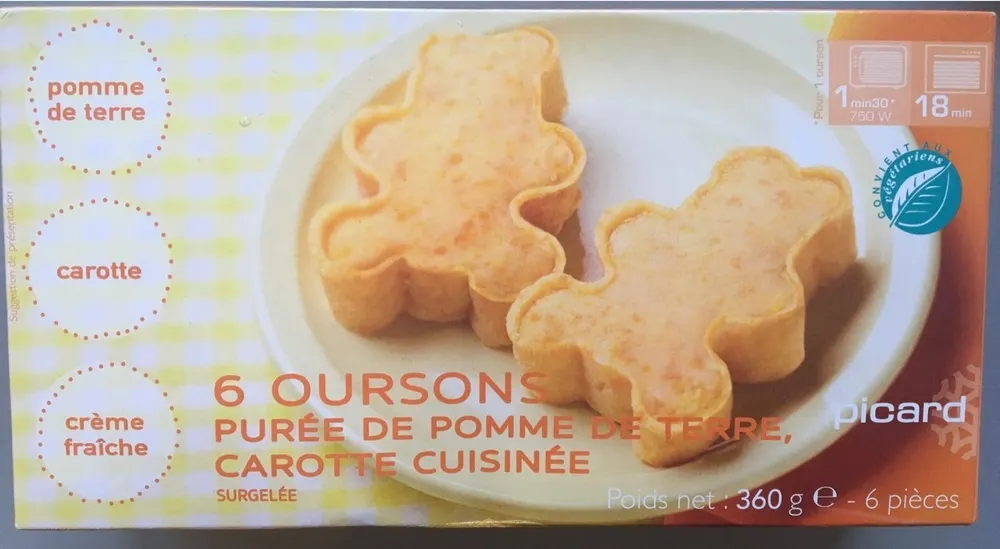 Oursons de Purée de Pomme de Terre, Carotte Cuisinée