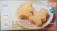 Oursons de Purée de Pomme de Terre, Carotte Cuisinée
