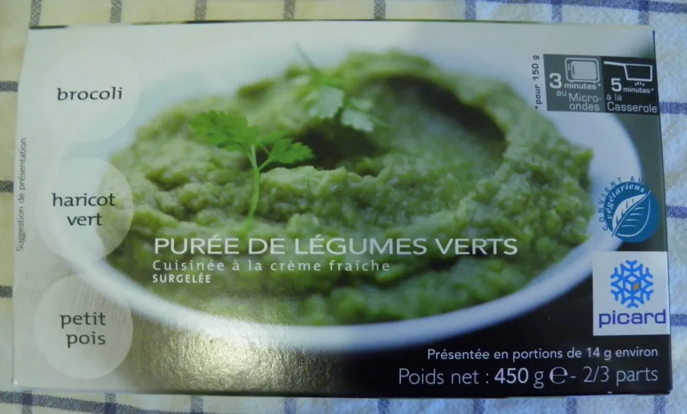 Purée de légumes verts cuisinée à la crème fraîche Picard