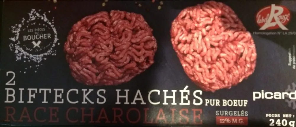 2 Biftecks Hachés Race Charolaise Pur Boeuf Label Rouge