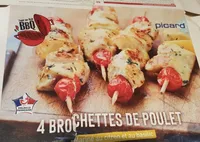4 brochettes de poulet mariné au citron et basilic