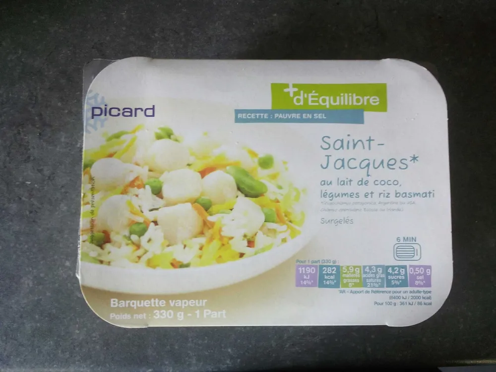 Saint-Jacques au lait de coco, légumes et riz basmati