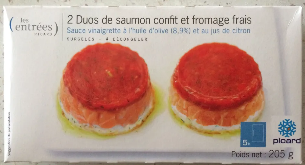 2 Duos de saumon confit et fromage frais