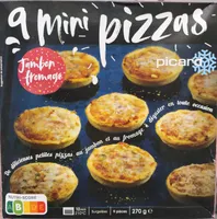 9 mini pizzas jambon fromage