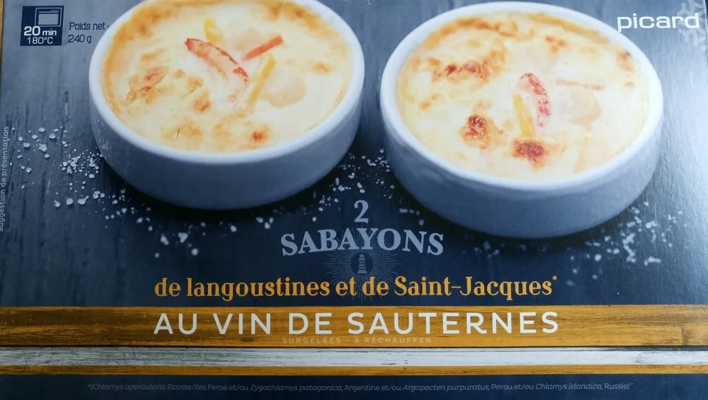 2 Sabayons de langoustines et de Saint-Jacques au vin de Sauternes
