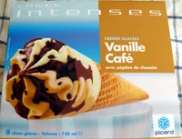 Cônes intenses Vanille Café avec pépites de chocolat