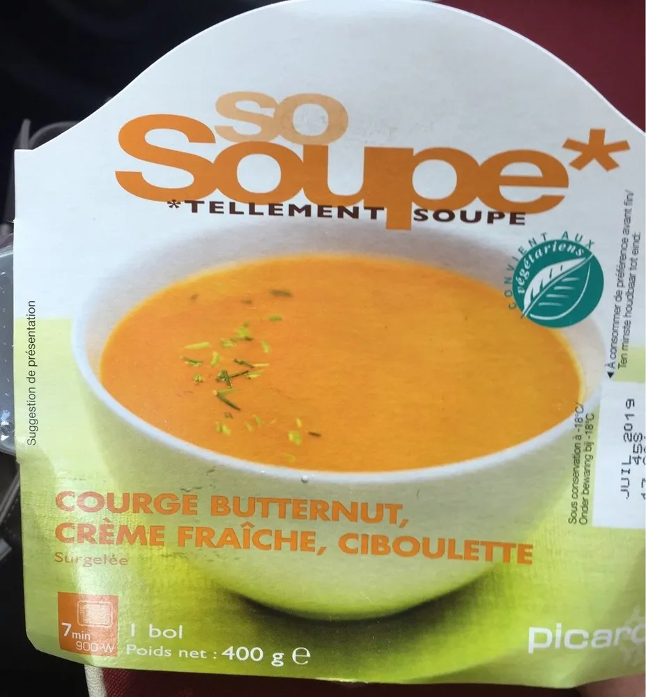 So Soupe Courge Butternut, Crème Fraîche, Ciboulette