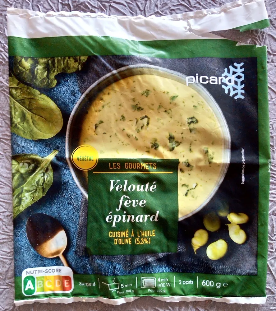 Velouté fève épinards