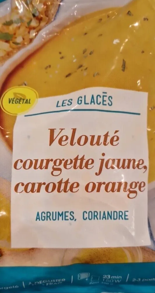 VELOUTE COURGETTES JAUNESCAROTTES ORANGE