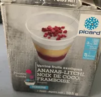 Verrine Fruits Exotiques : Ananas - Litchi - Noix de Coco - Framboise