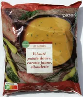 Velouté patate douce, carotte jaune, ciboulette