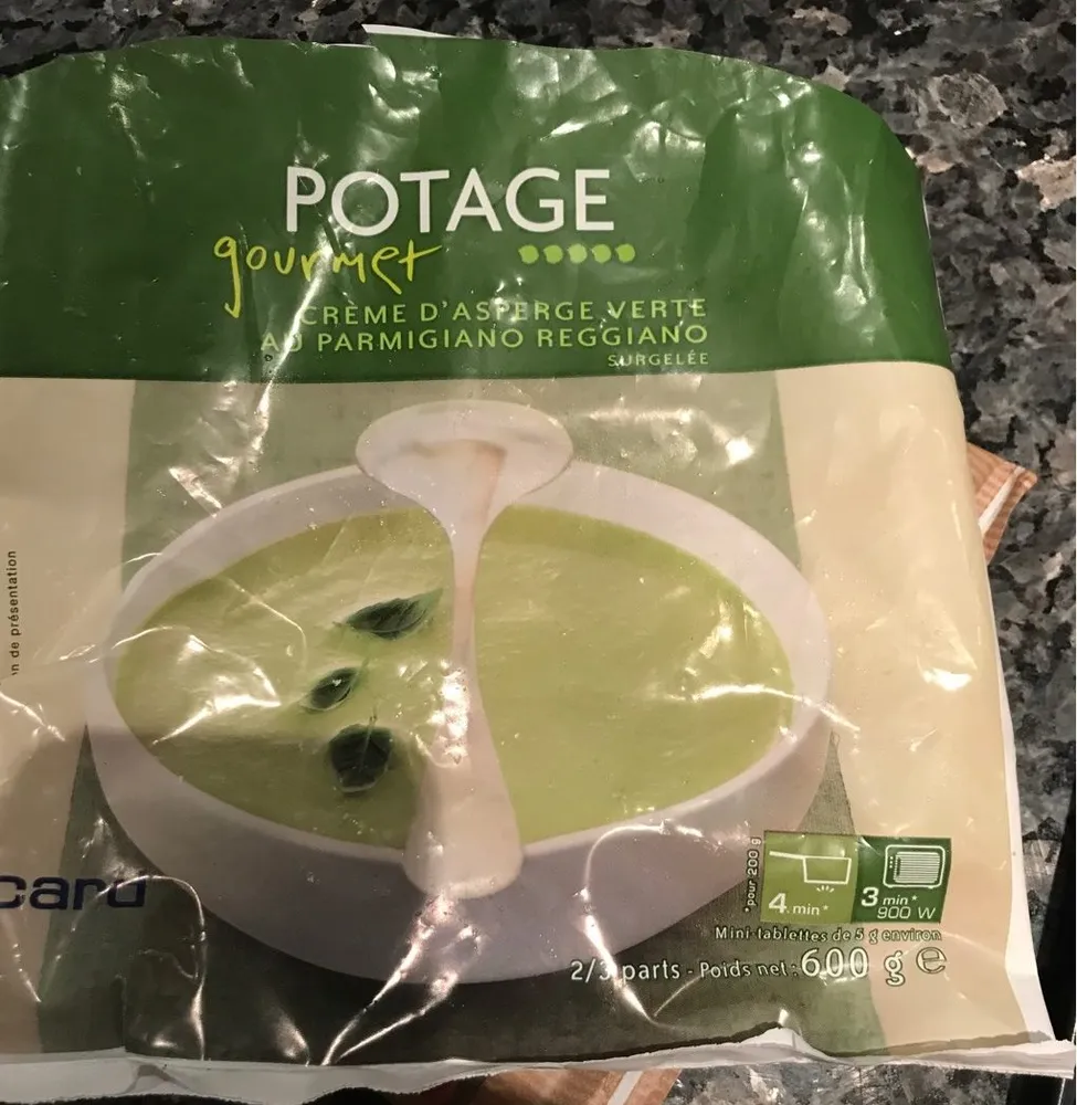 Potage gourmet - Crème d'asperges vertes au parmigiano reggiano