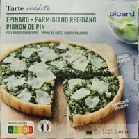 Tarte épinard, crème fraiche, pignon de pin, parmesan