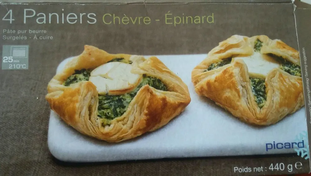 4 paniers chèvre épinard
