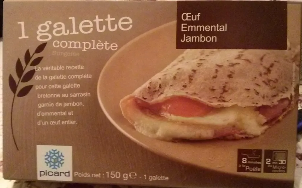 1 galette complète Œuf, Emmental, Jambon
