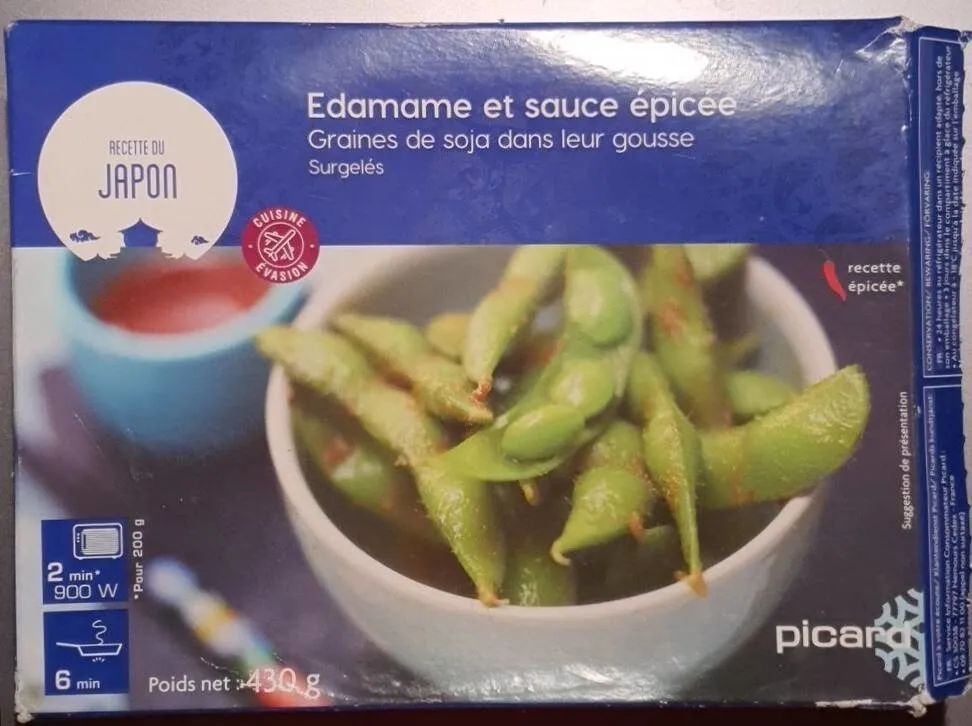 Edamame et sauce épicée