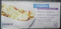 1 Papillote Merlu Blanc Saint-Jacques et Légumes du Soleil, Sauce Citronnée
