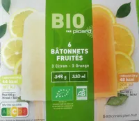 6 Bâtonnets fruités 3 citron-3 orange