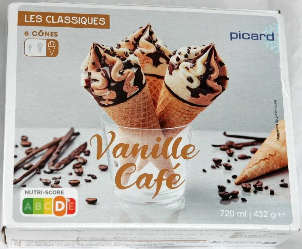 6 Cônes vanille café