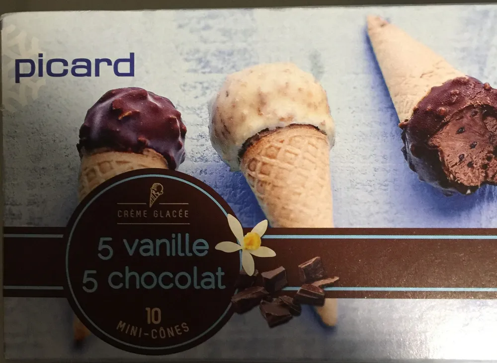 10 Mini-Cônes, 5 Vanille - 5 Chocolat