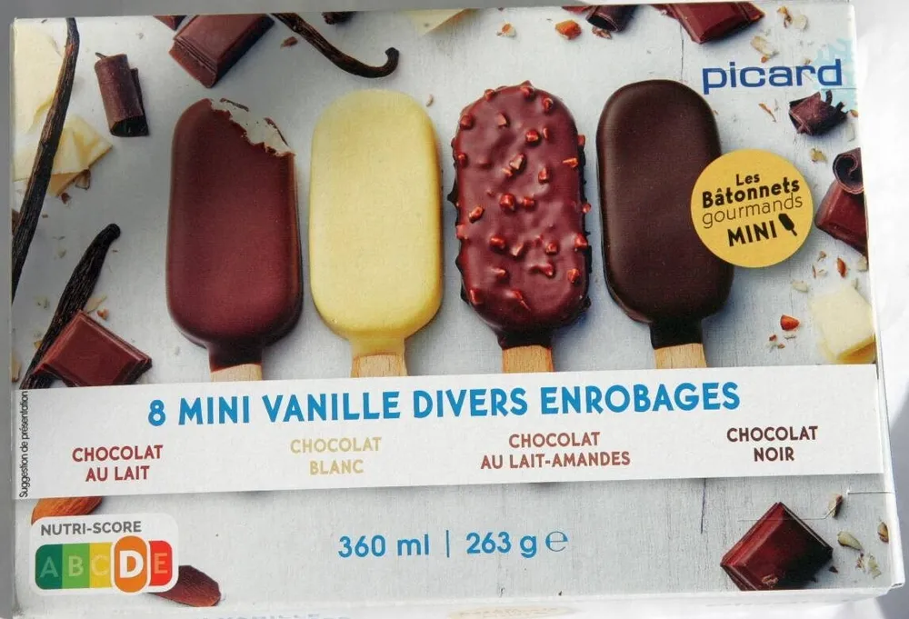 8 mini vanille divers enrobages