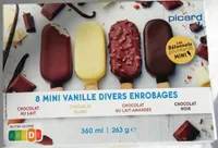 8 mini vanille divers enrobages