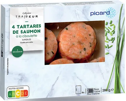 4 tartares de saumon à la ciboulette